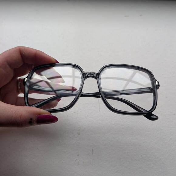 Retro Black Square Sunglasses 70s Festival Sunnies Grunge  display picture 1